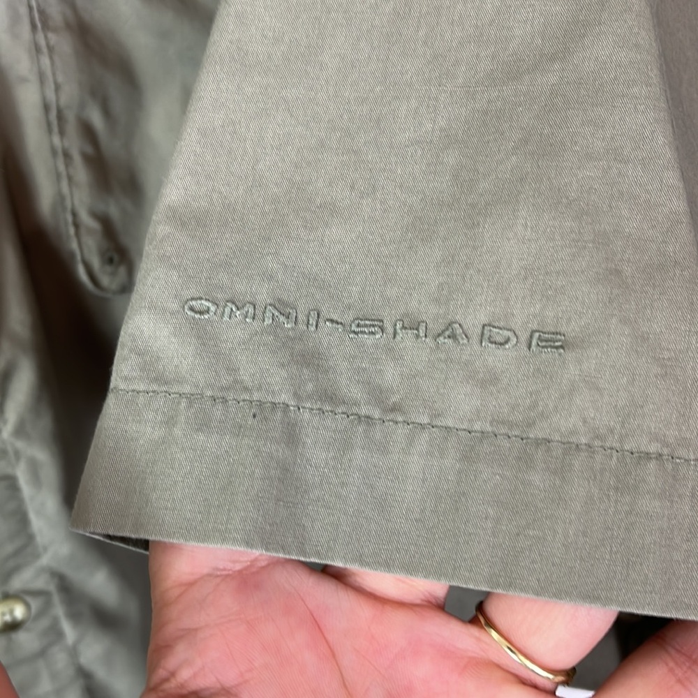 Columbia PFG Fishing Shirt Men's Sie XXL Khaki Tan Tackle Pockets Vented Back - Picture 10 of 14